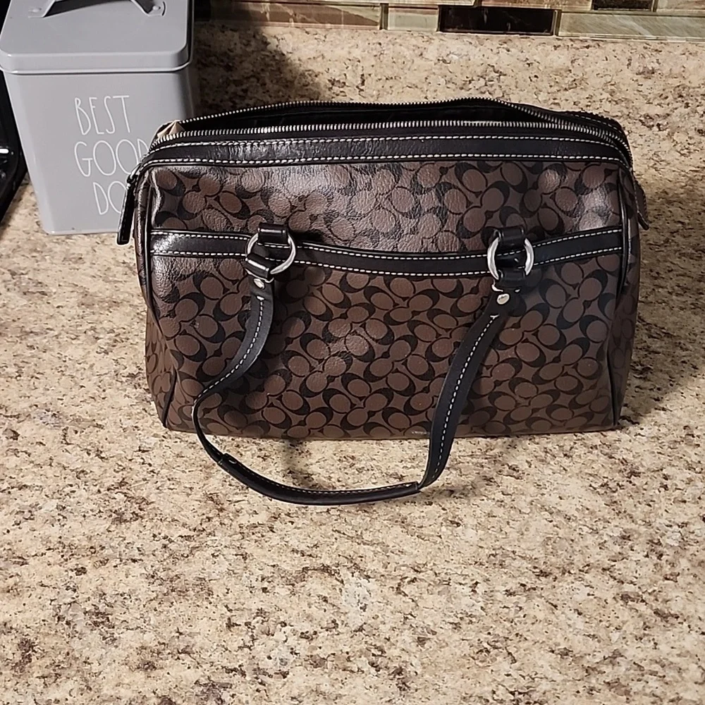 Black and brown coach purse - Picture 2 of 6